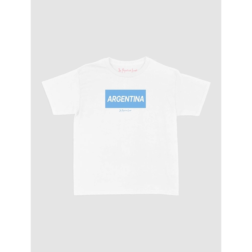 In Print We Trust Argentina Graphic T-Shirt White Cotton Short Sleeve
